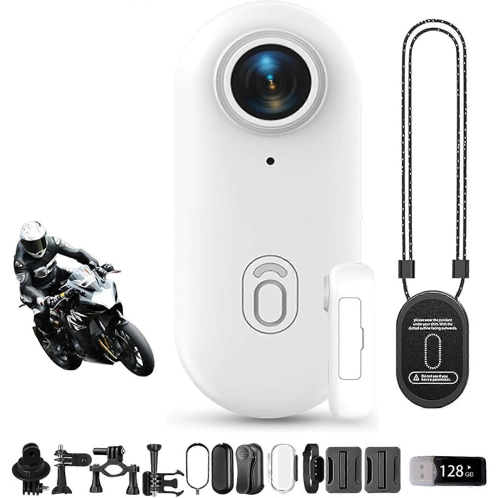 4K Ultra Wide Angle Waterproof Action Camera with Night Vision, ThumbSized, 128G White