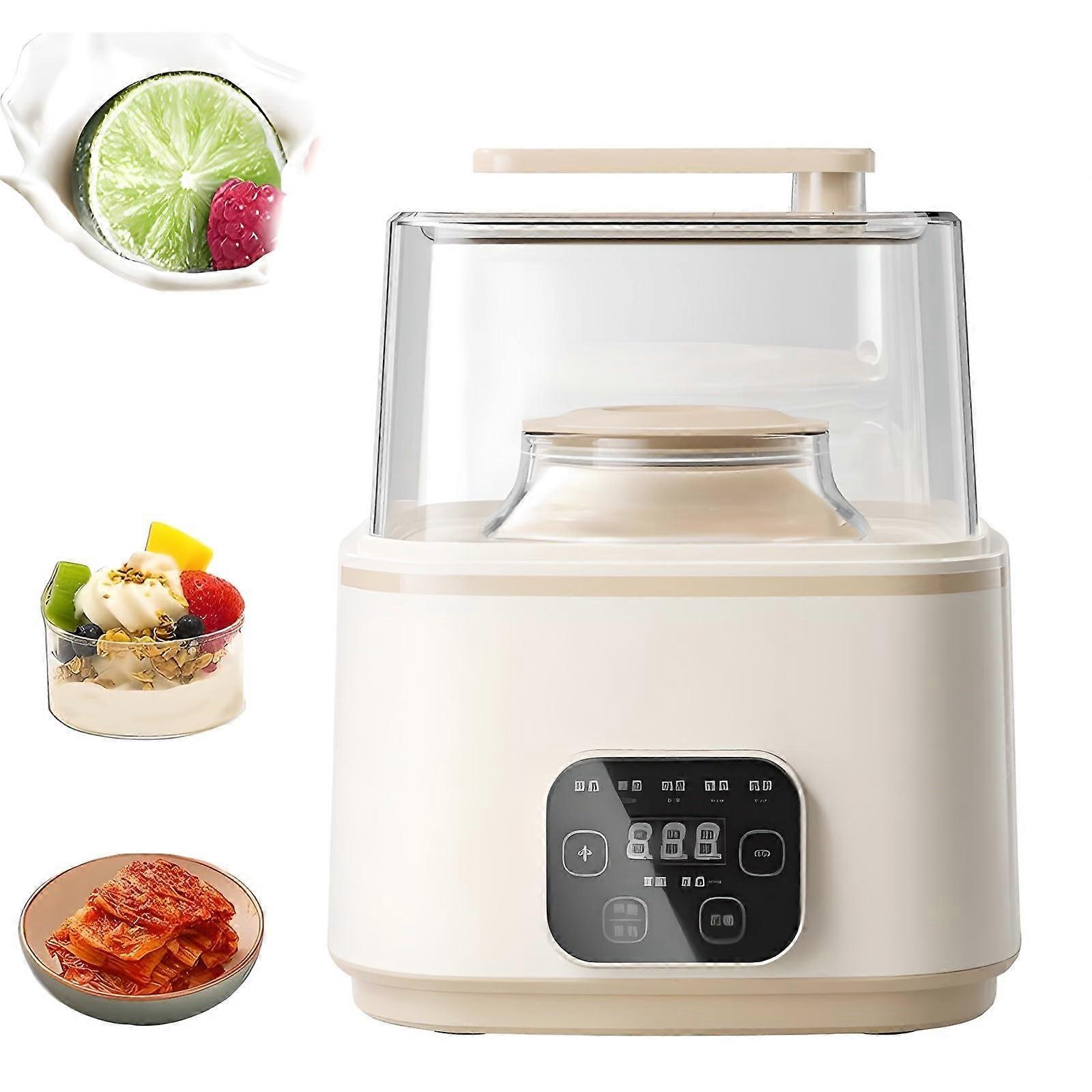 Electric Yogurt Maker with Dual Capacity Liners, LCD Touchscreen and 5 Preset Fermentation Programs