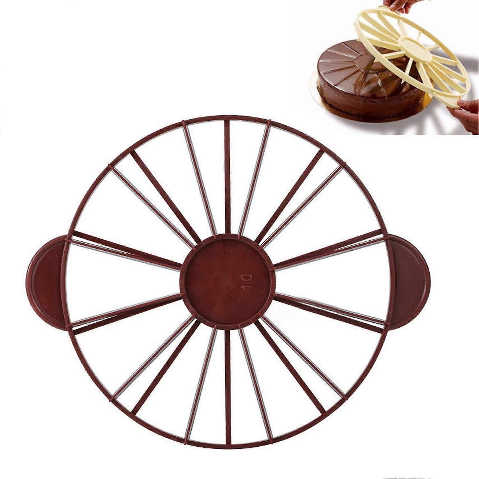 Cake Portion Marker Cake Divider Round 10 or 12 Slice Double Sided Cheesecake Cutter with Handle