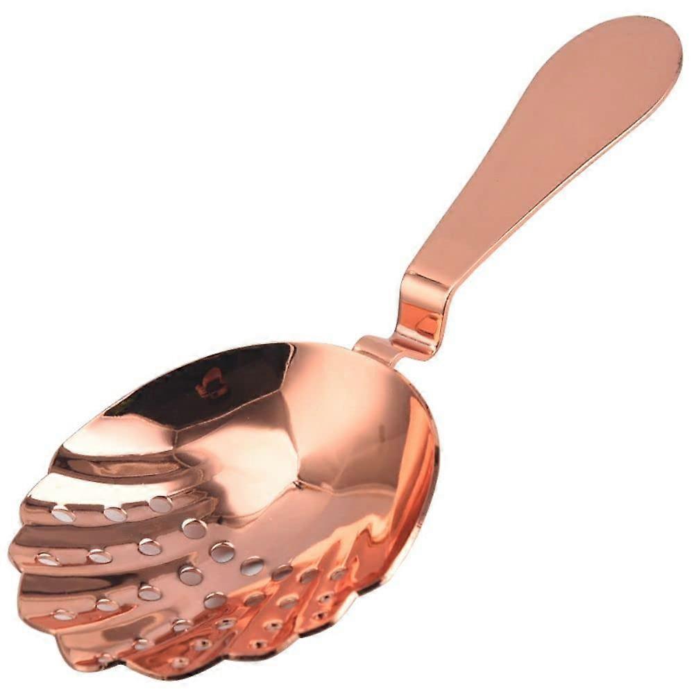 Rose Gold Stainless Steel Julep Bar Strainer Shell Shape RustProof Cocktail Strainer Tool