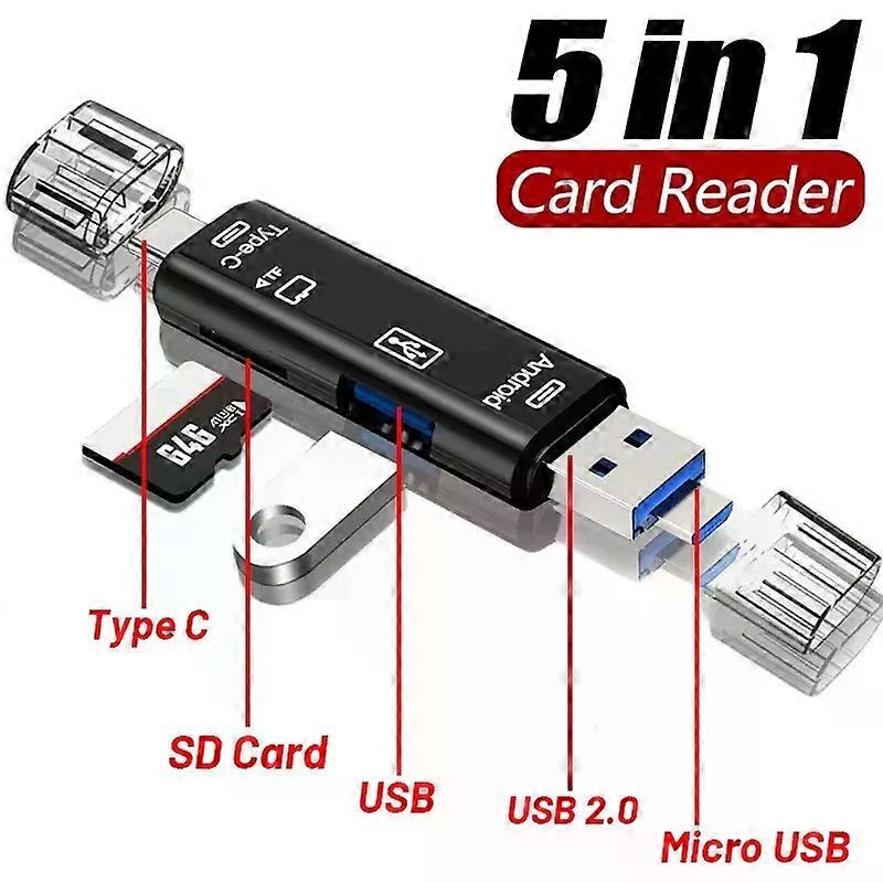 New 5 in 1 Multifunction USB 20 Type C USB Micro USB SD TF Memory Card Reader for Android Computer Dock OTG Type C Adapter