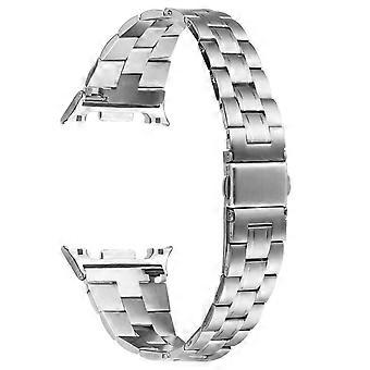 Pulseira de aço inoxidável para Samsung Galaxy Watch8 Classic 46mm/Watch8 44mm/40mm com três contas, modelo fino.