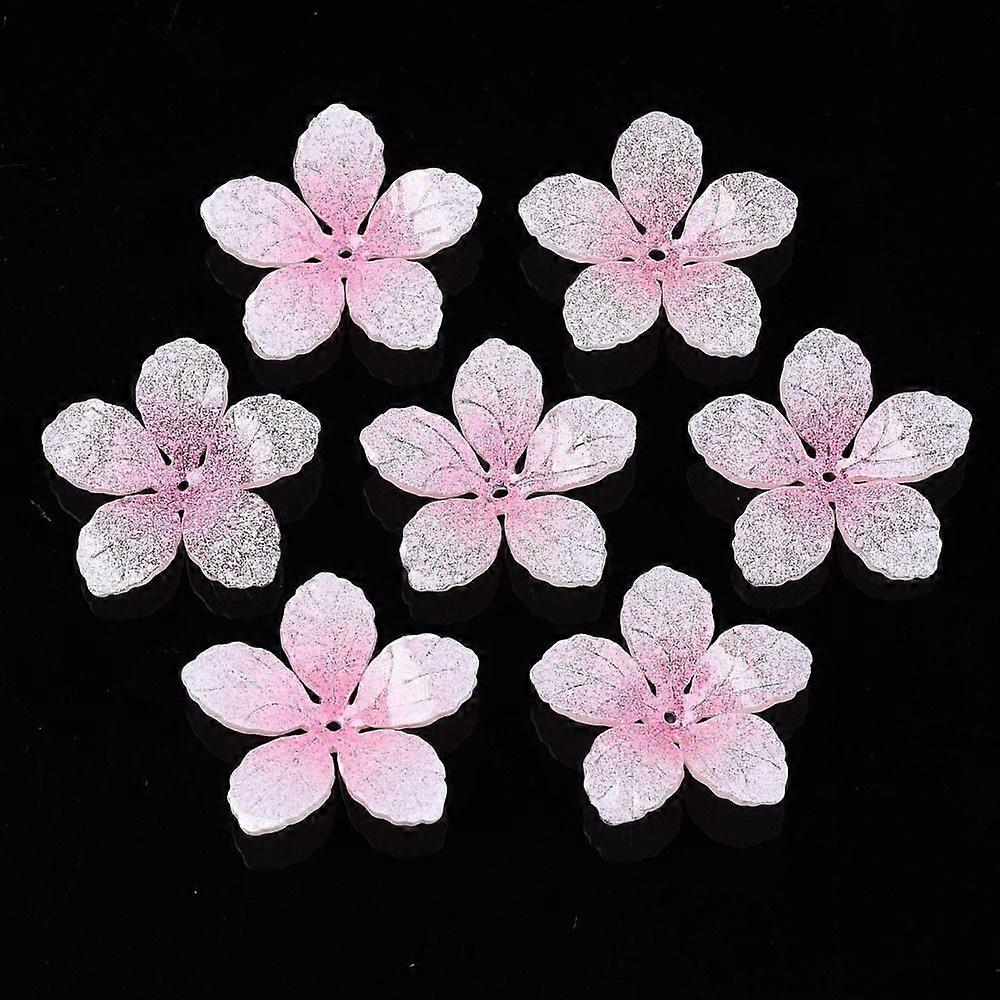 Plastic Beads Flower Pink 22x23x4mm Hole: 0.8mm