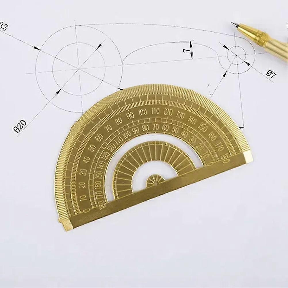180 Degree Brass- Metal Tool for Geometry, Drafting, Engineering