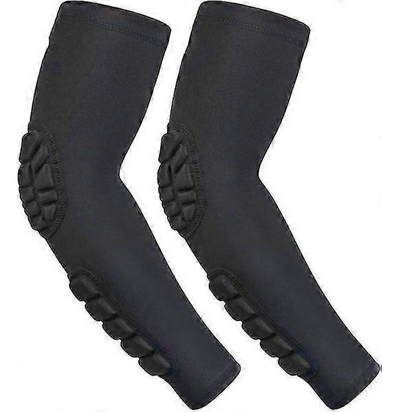 2pcs Padded Elbow Forearm Sleeves Compression Arm Protective Support