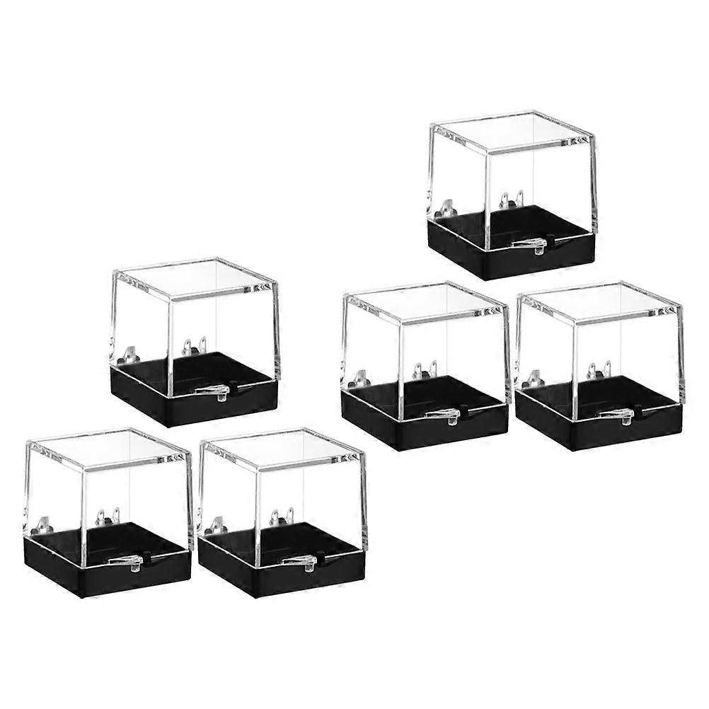 Gemstone Box Rock Collection Display Case for Storage 6Pcs Plastic