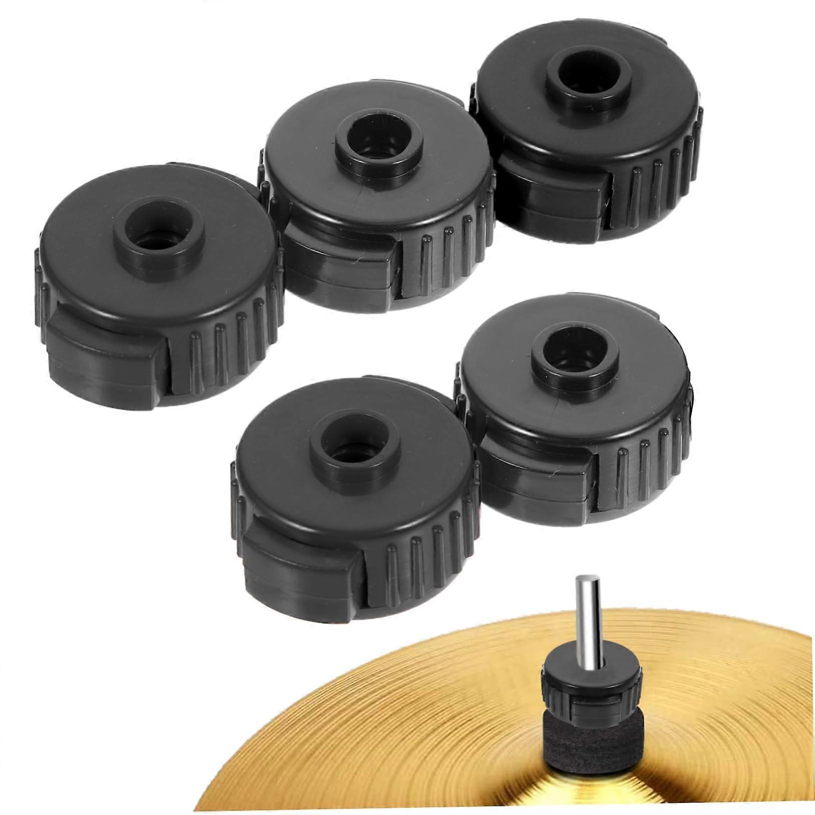 5pcs Quick Release Cymbal Nuts Drum Hardware Secure Hold Black Professional Mounting Accessories