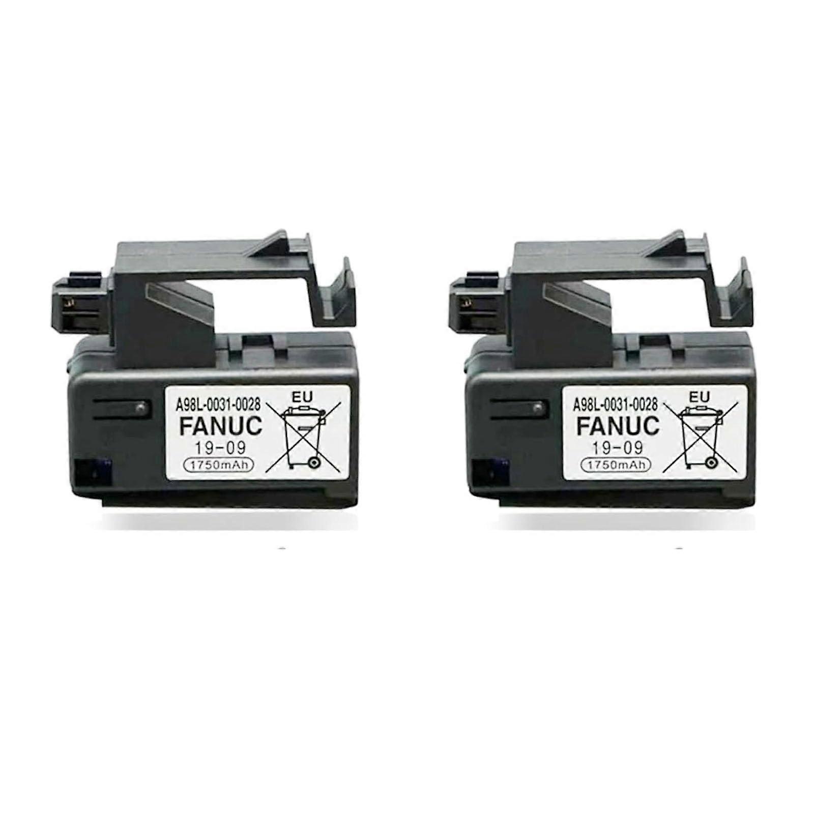 2 Pack 3V 1750mAh PLC Backup Battery A98L00310028 CNC Controller with Secure 3P Plug
