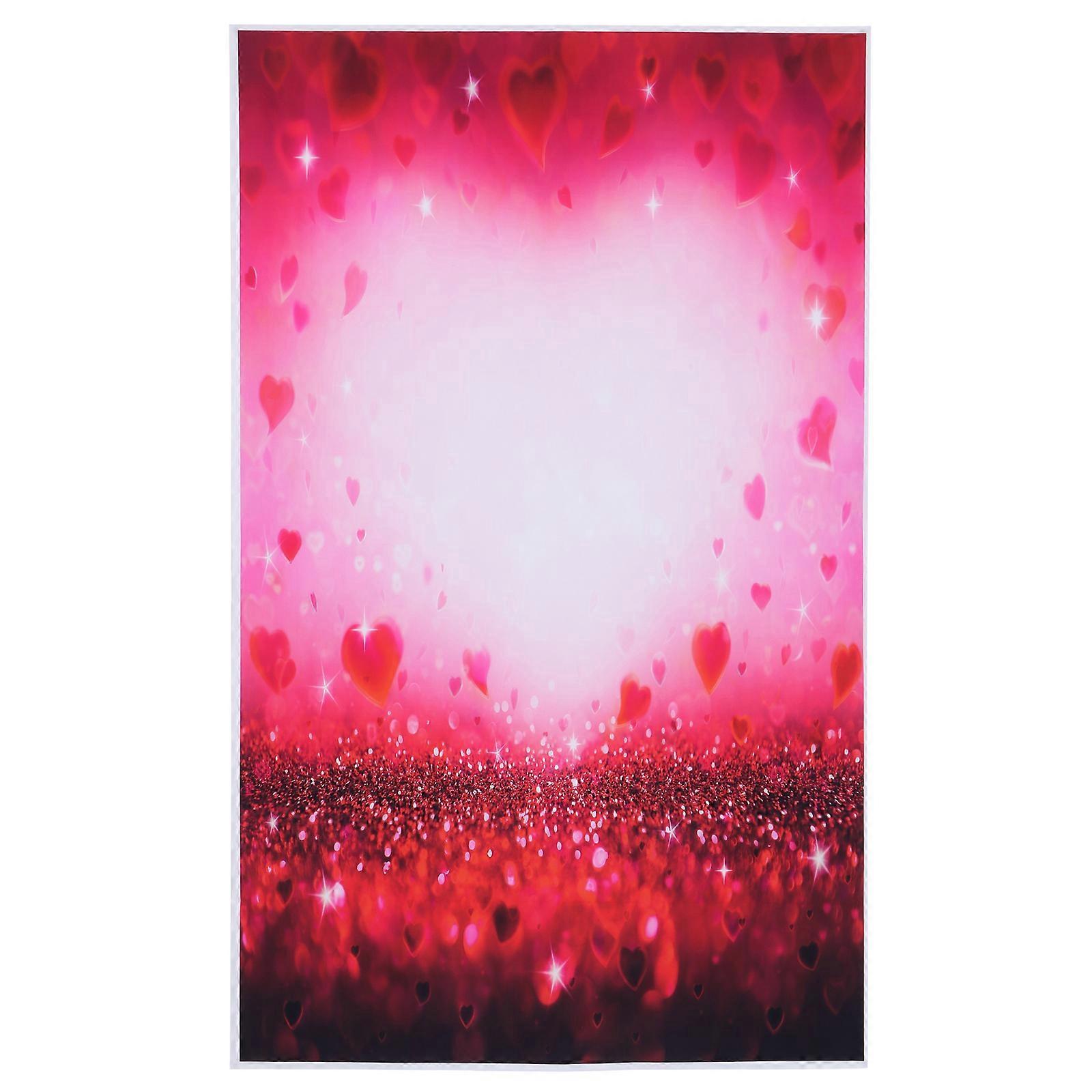 Romantic Backdrop for Decor Red Heart Photo Background Cloth