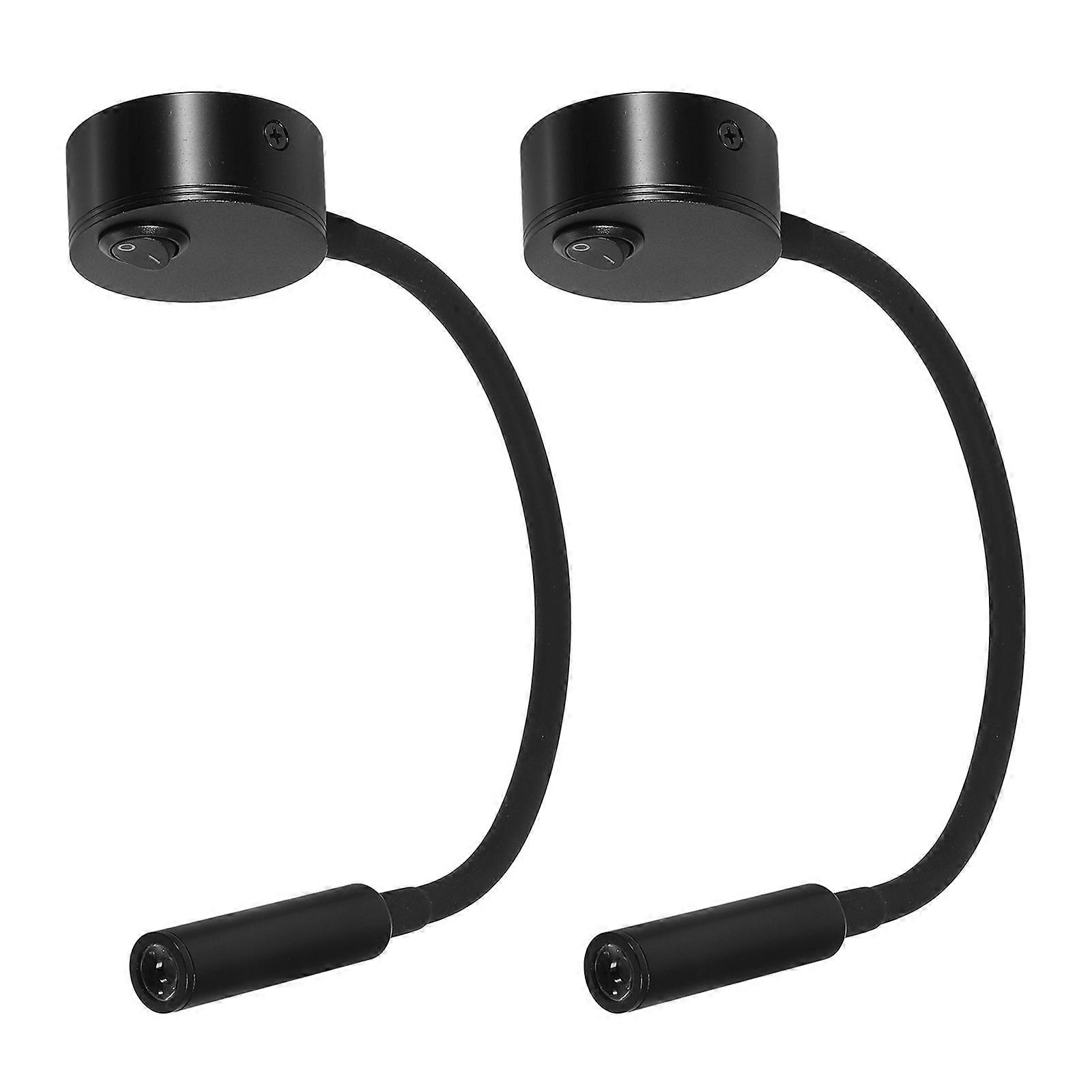 Lampe de lecture murale noire pour éclairage, 2 LED