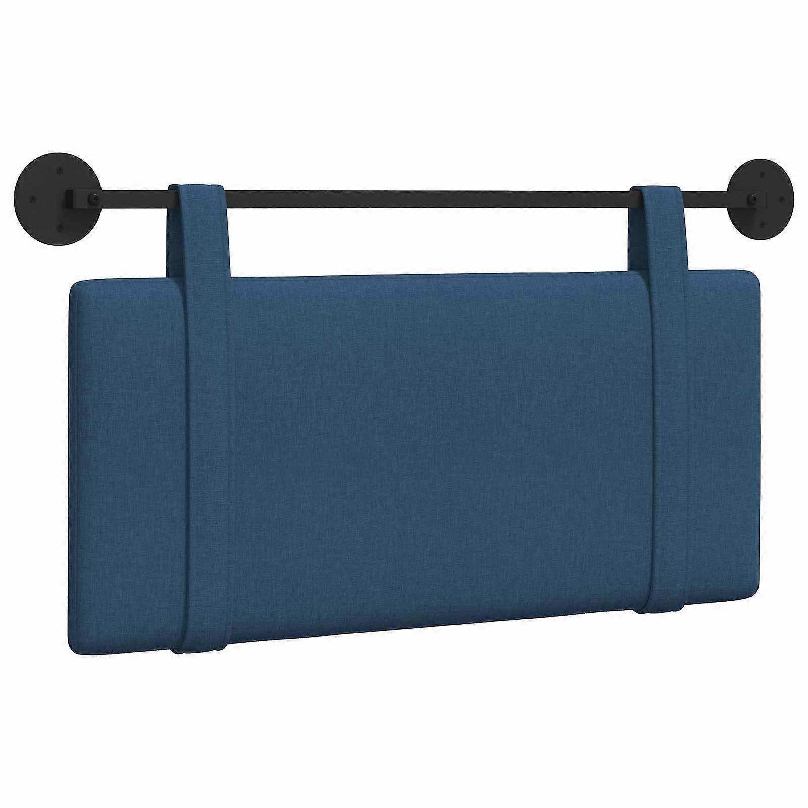 vidaXL Hangend hoofdbord Blauw Stof