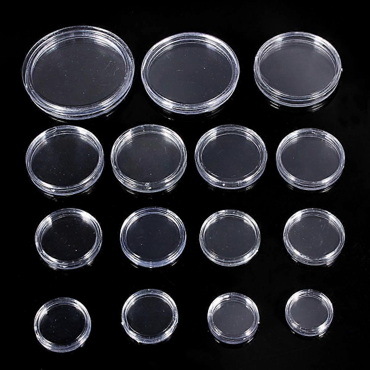 10 pcs Transparent small plastic coin box 18mm