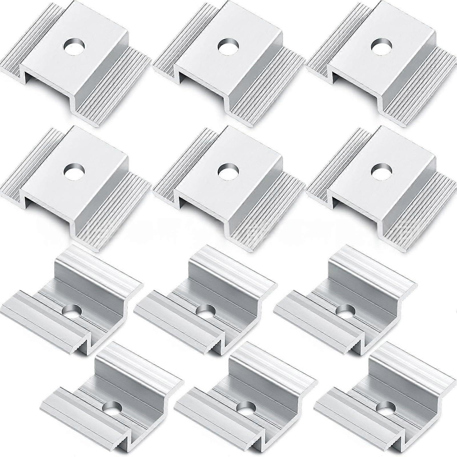12 Pack Solar Panel Mounting Clamps  RustResistant Aluminum Brackets for 35mm50mm Frames