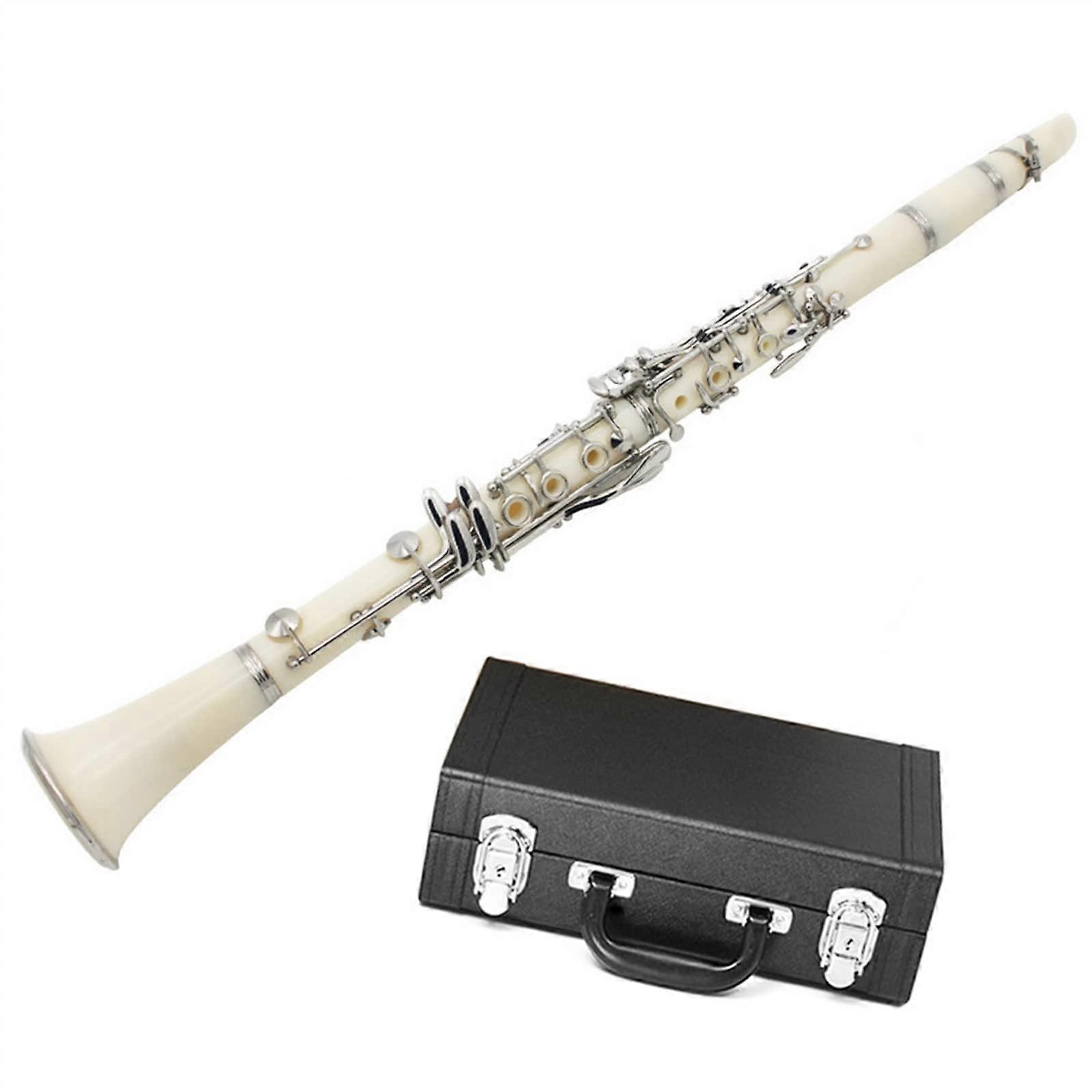 White B Flat Clarinet ABS for Beginners with Minimalist Appearance and Versatile Styling