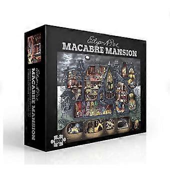 Edgar Allan Poe 1000 Piece Jigsaw Puzzle, Macabre Mansion Gothic Art with HandDrawn Narrative Illustration