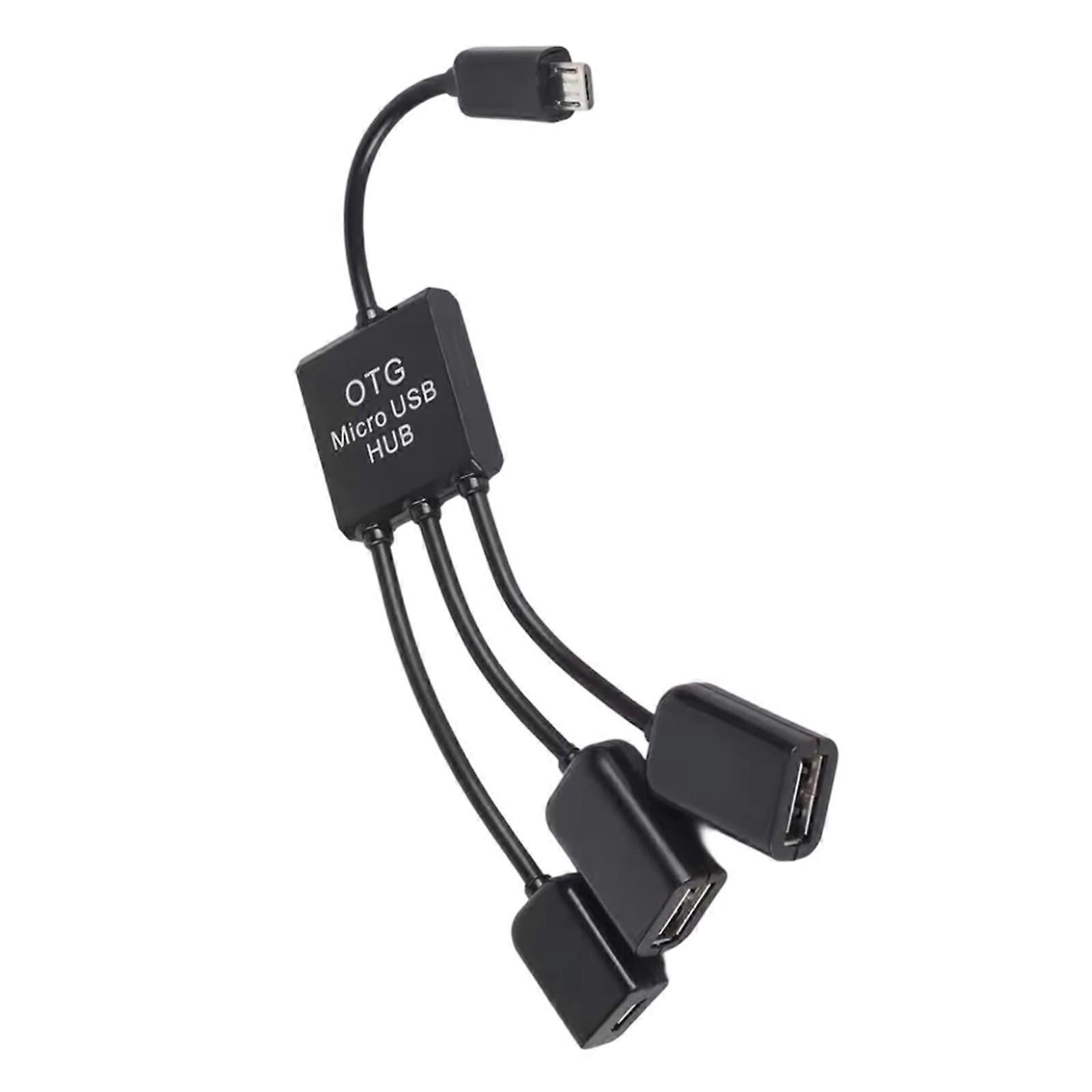Multifunctional 3 Interfaces OTG Converters for Various Devices PVC Texture Supports Simultaneous Charging and Data Sync Multicolor