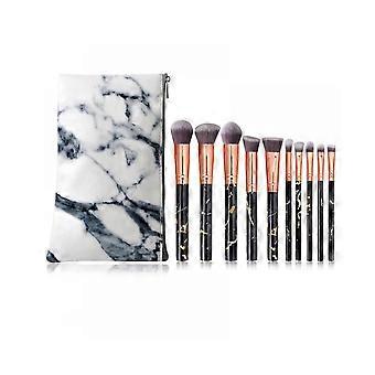 Set de brochas de maquillaje con cerdas supersuaves, 10 brochas profesionales para base, colorete, sombra de ojos, polvos, cremas líquidas, pelo de fibra suave.