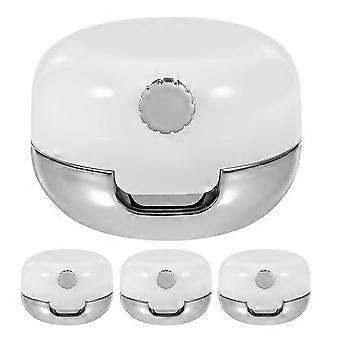 Lip Care Container 4Pcs Refillable Lip Balm Jars with Brush and Mirror Set