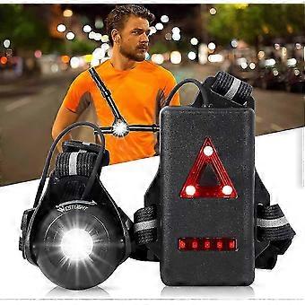 Dagrijverlichting met een verstelbare lichtbundel van 500 lumen, waterdichte, via USB oplaadbare koplamp en knipperende achterlichten (waarschuwing voor snelwegen).