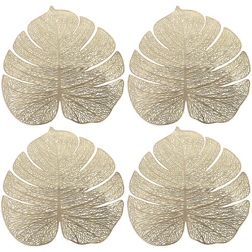 Mat PVC Placemat for Dining Decor 4Pcs Monstera Leaf
