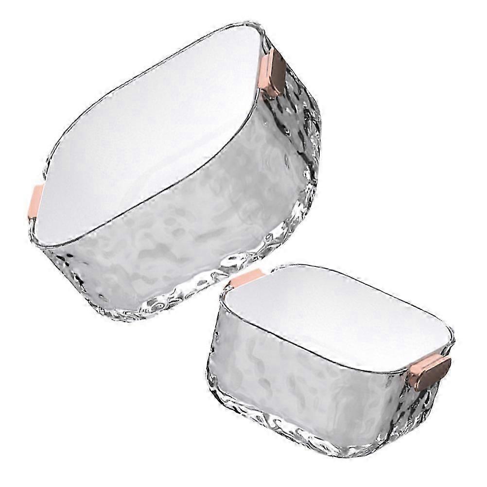 Double Layer Drain Baskets, Plastic Transparent, 2 Pcs, for Kitchen Use