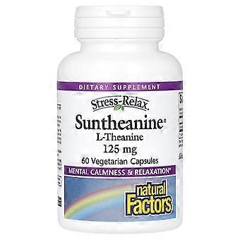 Natural Factors, stressin rentouttaja, sunteaniini, L-teaniini, 60 kasviskapselia (125 mg kapselia kohden)