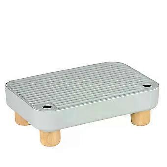 Litter Box Step, Litter Box Ramp/Catcher with Wooden Base, -Tracking & Easy2189