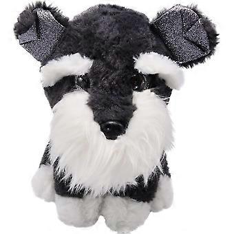 Cuddly Schnauzer Stuffed Animals Super Soft Pug Dog Plush Animal Toy with Shining Eyes and Charming White Beard for Present or Birthday Party Supplies