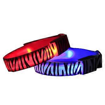 Pulseras de bofetada para exteriores con estampado de cebra para correr de noche (4 unidades)