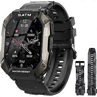 Reloj inteligente para hombre - A137 - Negro - Monitor de presión arterial Podómetro de monitor de frecuencia cardíaca - Resistente al agua 5ATM