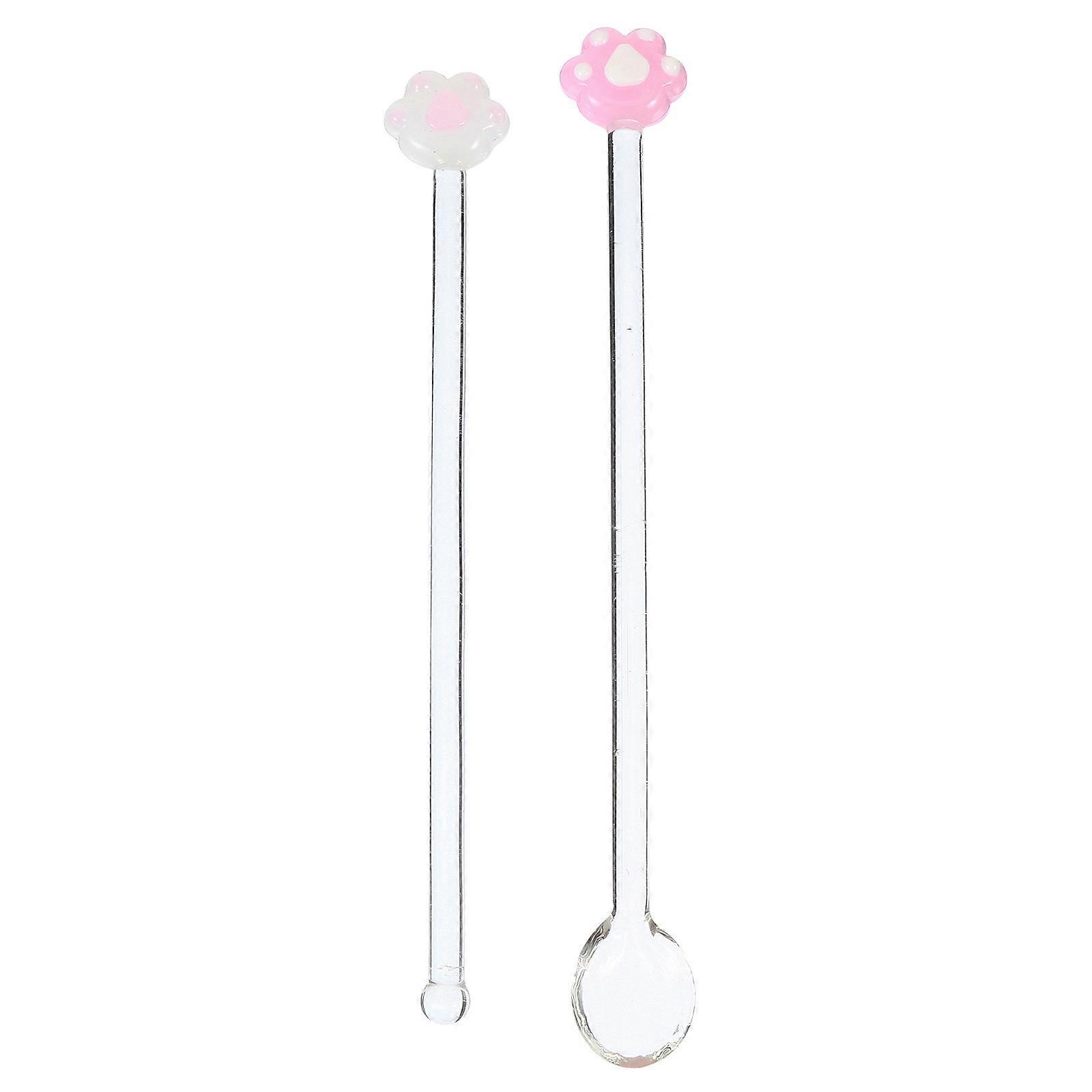 Bâtonnet mélangeur et cuillère en verre pour boire, 1 ensemble de couleurs assorties