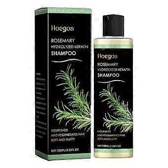 HOEGOA Rosmarin-Haarwuchs-Shampoo 100 ml Natürliches Shampoo mit hydrolysiertem Keratin für dünner werdendes Haar (DFmol)