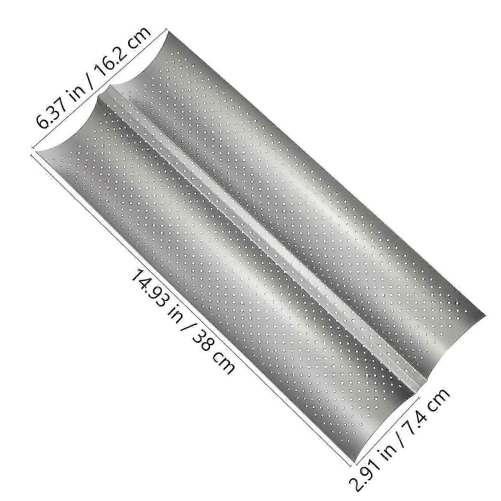 Baking Mould Wave Bread Stick Baking Tray Kitchen Baking Tool (Size S 2 Slots Silver)