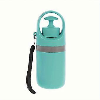Pet Waste Scooper with Six-Claw Grabber and Built-in Poop Bag Dispenser, Teal, Portable for Dog Walks