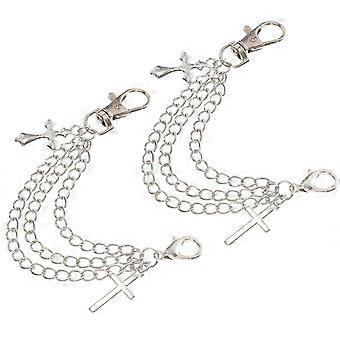 1Paar Schuh-Zierketten Mehrschichtige Schuhketten Schuh-Ornamente