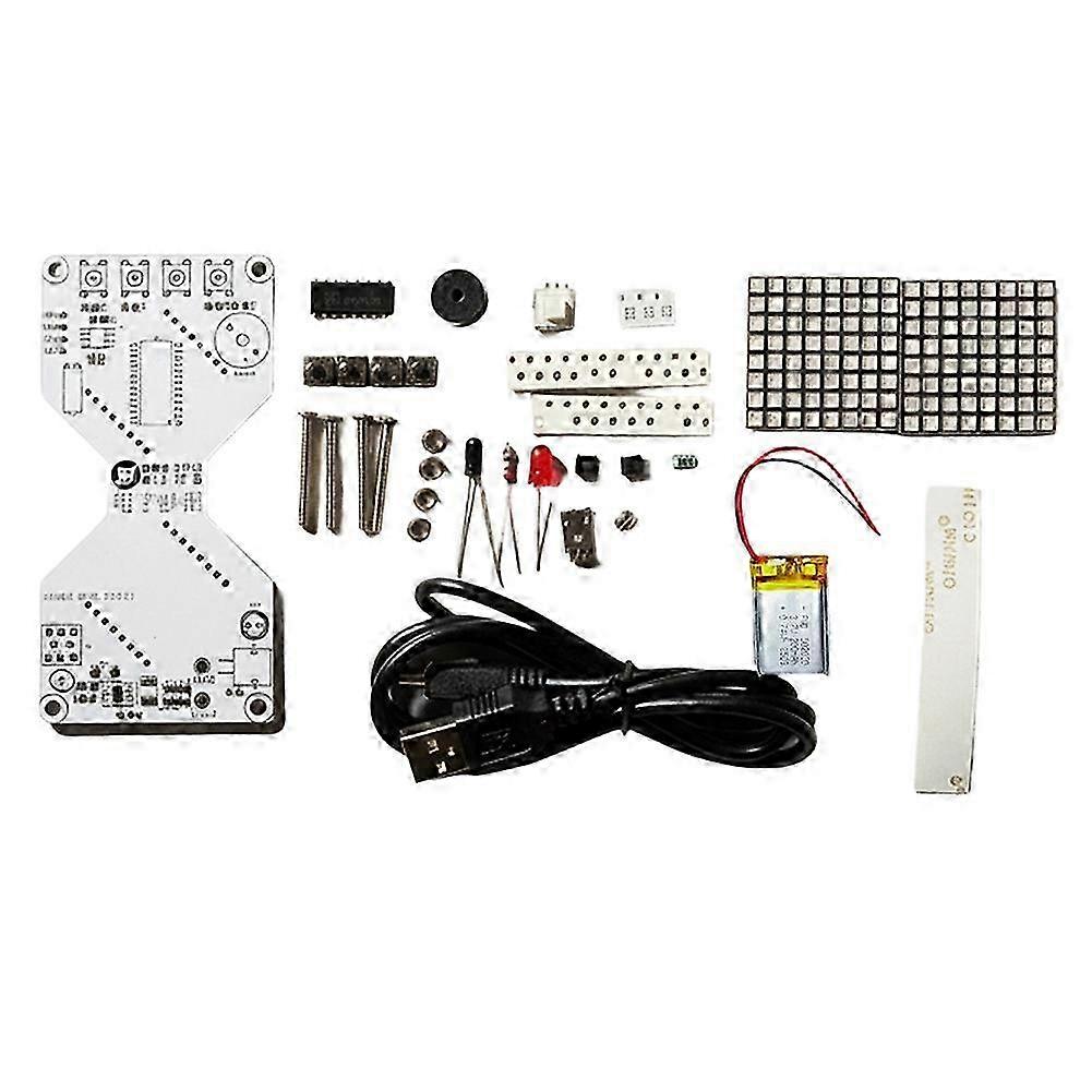 DIY LED Dot Matrix Electronic Kit Hourglass Gravity-Sensing Timer, Electronic Soldering Practice Component, Desk Gadget