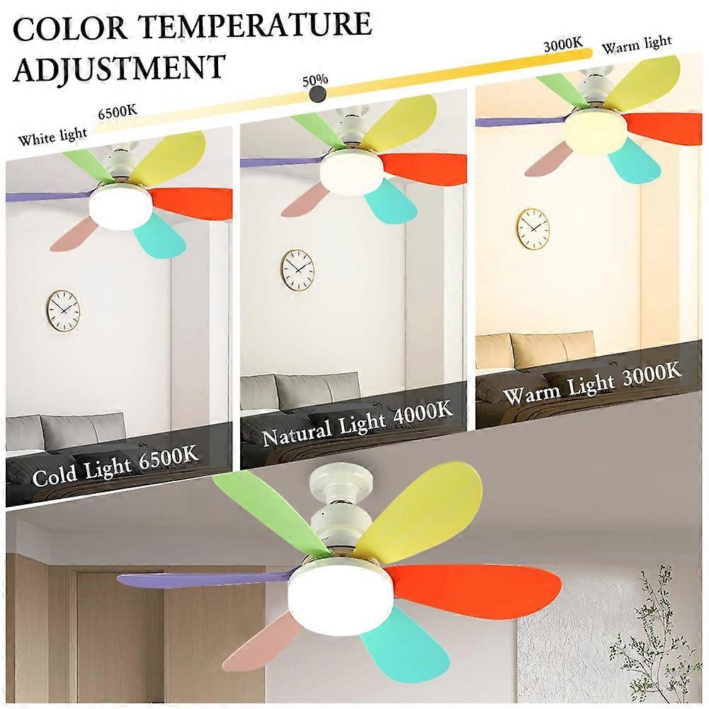Dimmable LED Ceiling Fan with Remote Control, E27 Base for Home Decor