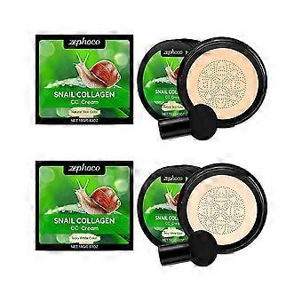Cojín de aire de colágeno de caracol CC Cream,Cojín de aire de cabeza de hongo CC Cream Foundation,Oil Control Con-cealer,Air Cu-shion Cream,Foundation Cover Con-ceale