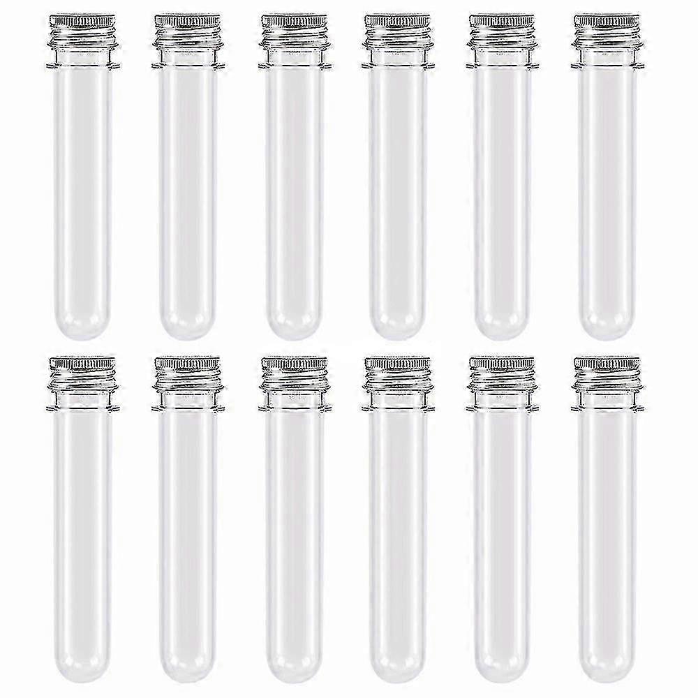 20 Pcs Plastic Test Tubes,45ml Clear Test Tube With Caps