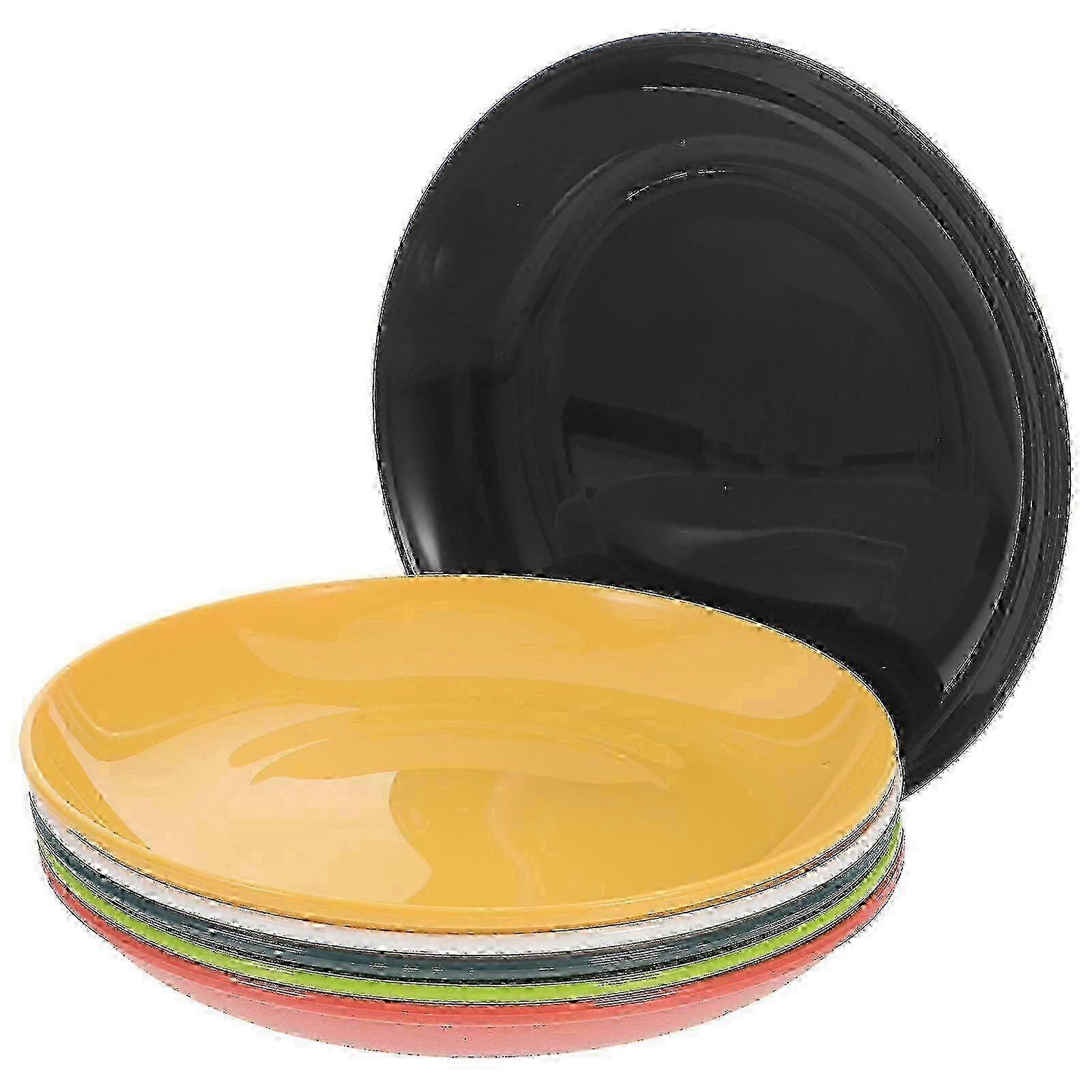 Unbreakable Plates Multi-functional Microwave Safe Simple & Elegant Round Shape Compatible with Compatible withmal Dinners 6PCS