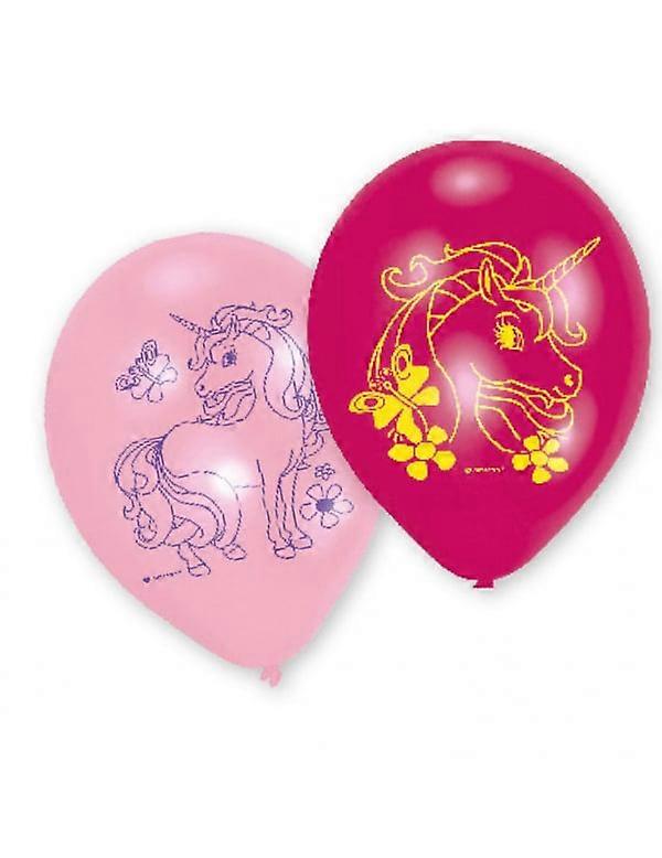 6 Pink Unicorn Latex Balloons