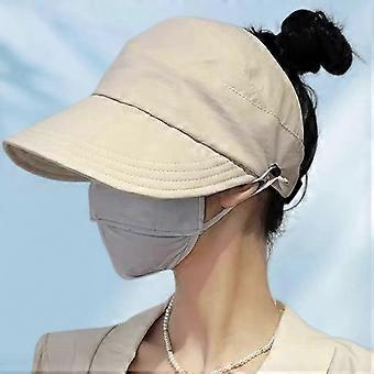 For Outdoor Sports, Adjustable Sun Bucket Hat for Women with Hollow Ponytail Top