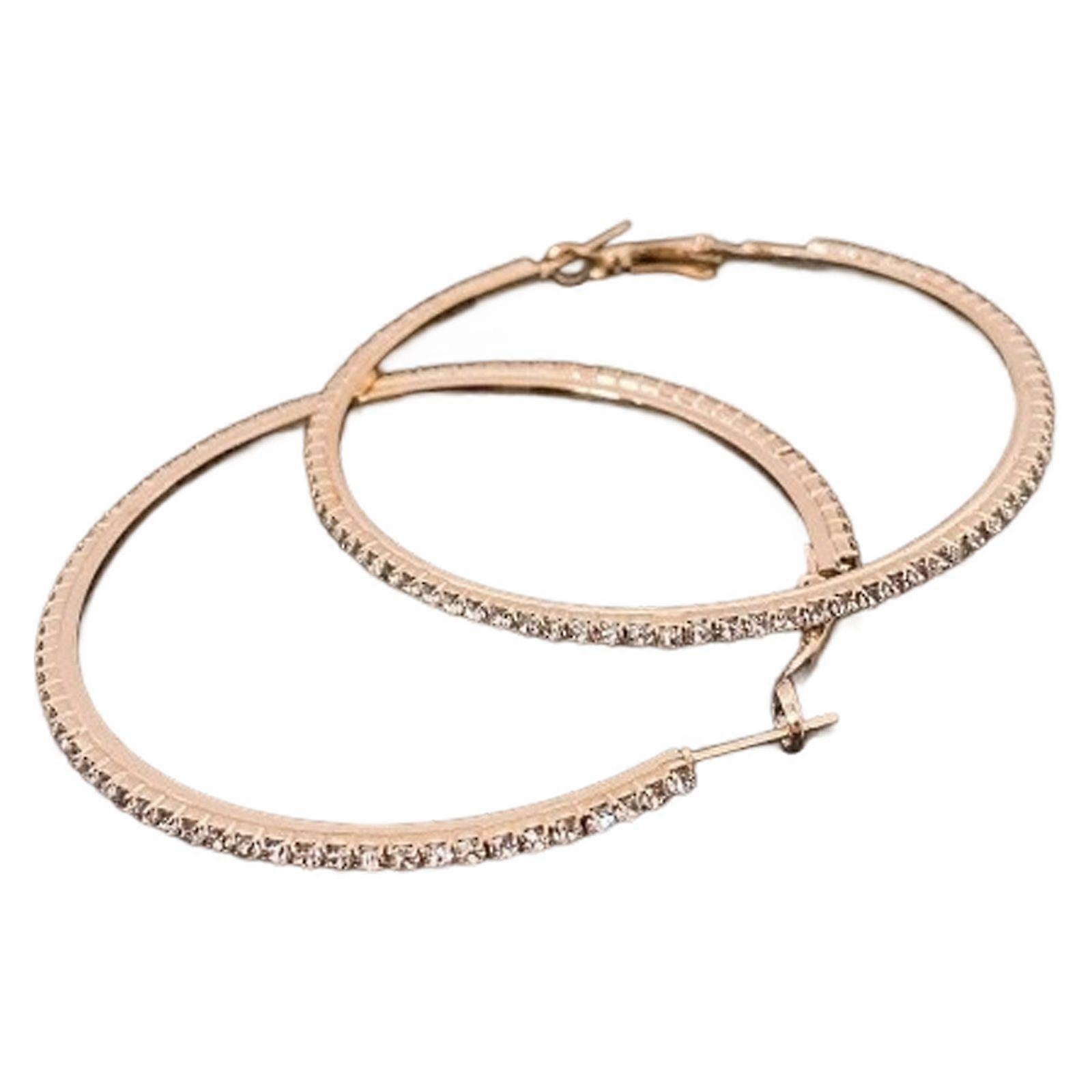 Sterling Silver Crystal Hoop Earrings
