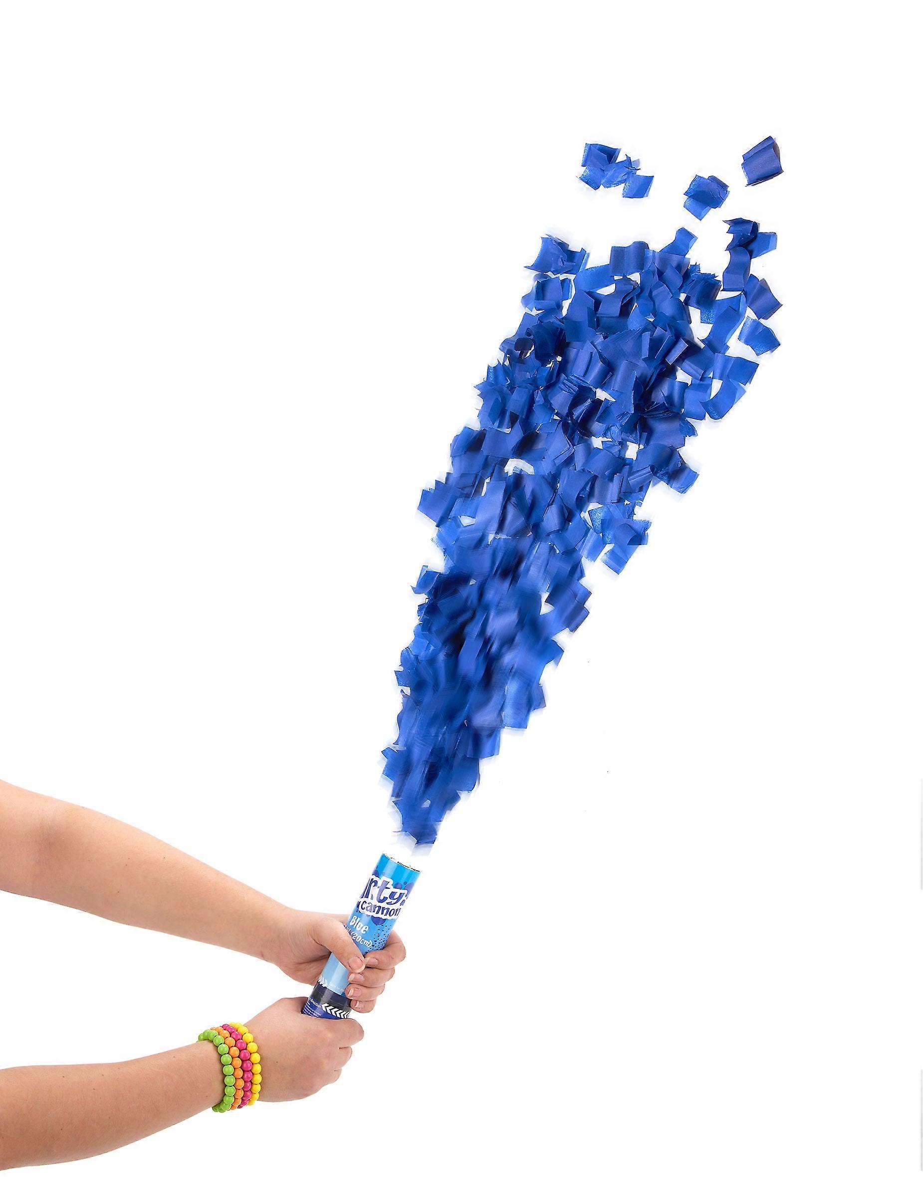 Canon à confettis bleus 20 cm