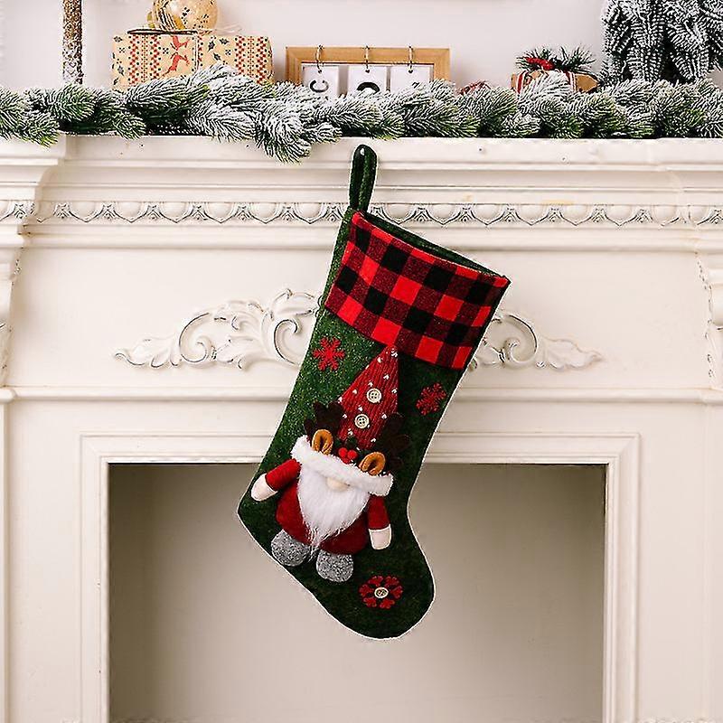 Knit Gnome Snow Christmas Stocking
