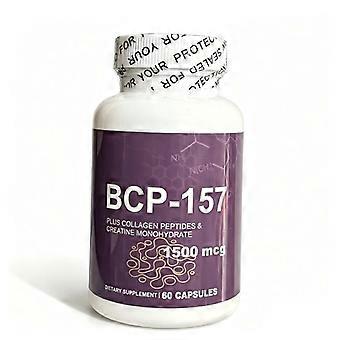 Cápsulas BCP157 1500mcg com Peptídeos de Colágeno e Creatina Monohidratada, 60 Unidades. Suplemento Alimentar, Fórmula Sem Glúten e Sem Lactose para Músculos e Tecidos.