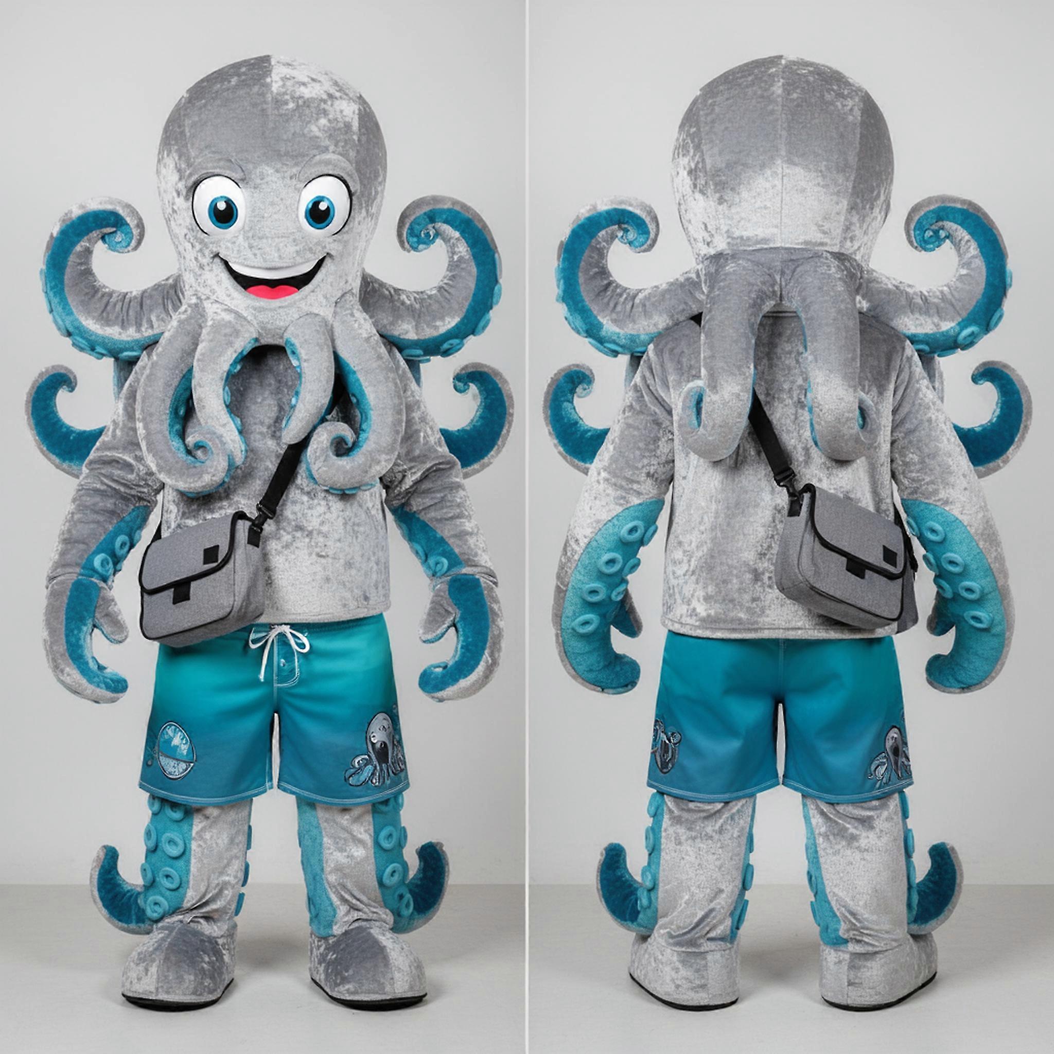 MASTICOT Silver Cartoon Kraken Mascot