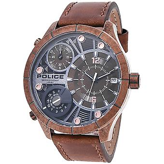 Police watches bushmaster Quartz Analog Man Watch with Cowskin Bracelet PL.15662XSQR-12