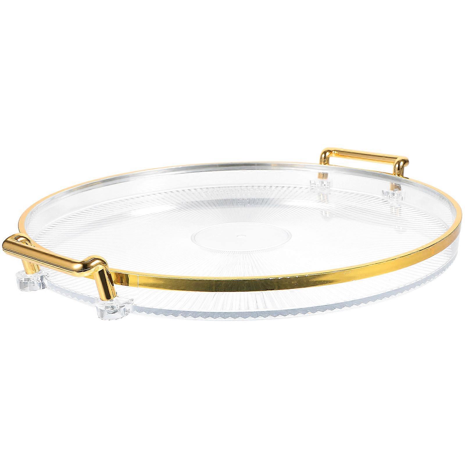 Plastic Desktop Tray for Candy Storage 2Pcs Round Transparent Serving