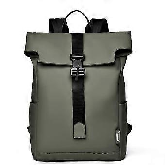 Waterproof Travel Laptop Backpack for Men, Large Capacity Green Bag with Ergonomic Straps and AntiTheft Pocket